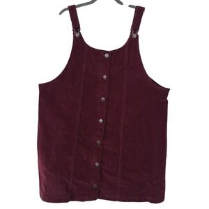 Celebrity Pink Corduroy Pinafore Dress XXXL Burgundy Dark Academia‎ Twee Preppy